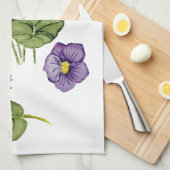 waterverf Paarse vioolbladeren Theedoek (Quarter Fold)