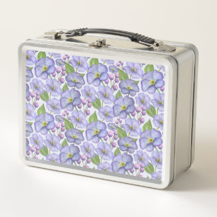 Waterverf Paarse Viooltjes & Bloemmotief