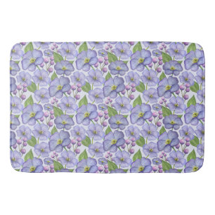 Waterverf Paarse Viooltjes & Bloemmotief Badmat