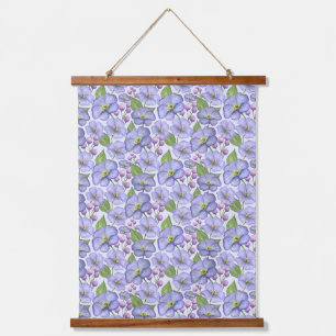 Waterverf Paarse Viooltjes & Bloemmotief Hangend Wandkleed