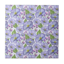 Waterverf Paarse Viooltjes & Bloemmotief