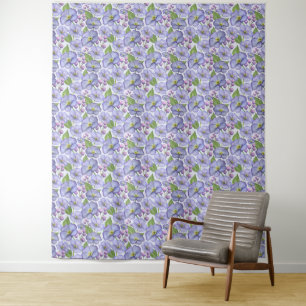 Waterverf Paarse Viooltjes & Bloemmotief Wandkleed