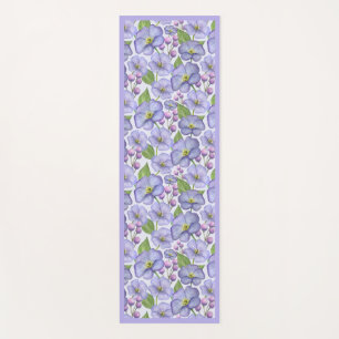 Waterverf Paarse Viooltjes & Bloemmotief Yogamat
