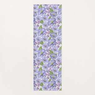 Waterverf Paarse Viooltjes & Bloemmotief Yogamat