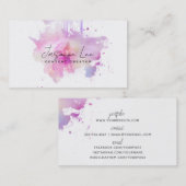 waterverf paarse visitekaartje voor het maken van  (Voorkant / Achterkant)