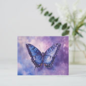 Waterverf Paarse vlinder Briefkaart (Staand voorkant)
