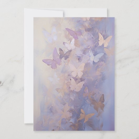 Waterverf Paarse Vlinder Vrijgezellenfeest Kaart (Achterkant)