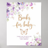 Waterverf paarse vlinderboeken voor baby poster (Voorkant)