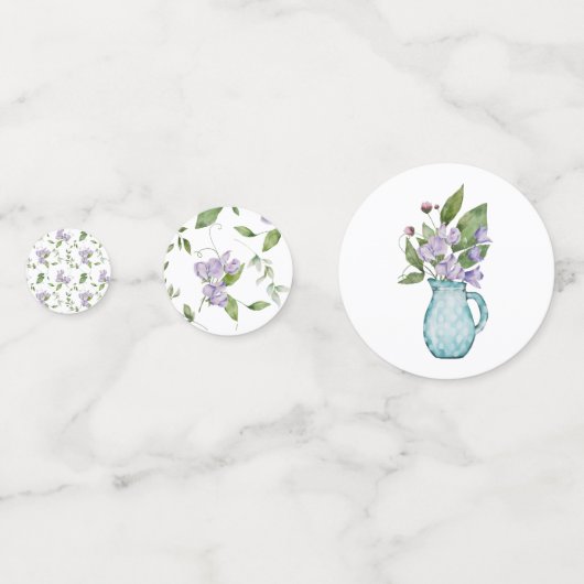 Waterverf Paarse vloerbedekking Confetti (Voorkanten)