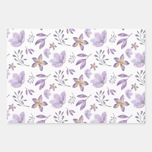 Waterverf Paarse vloerbedekking Inpakpapier Vel (Voorkant 2)