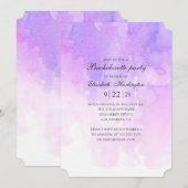 Waterverf paarse vrijgezellenfeest. Lavendel Kaart (Voorkant / Achterkant)