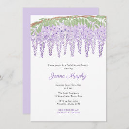 Waterverf Paarse Vrijgezellenfeest Wisteria Kaart