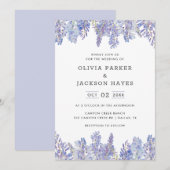 Waterverf Paarse weddenschap Wisteria Kaart (Voorkant / Achterkant)