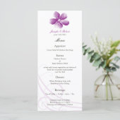 Waterverf Paarse Wedding Menu Kaart (Staand voorkant)