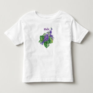 Waterverf Paarse Wild Violet Flower Art Custom Kinder Shirts