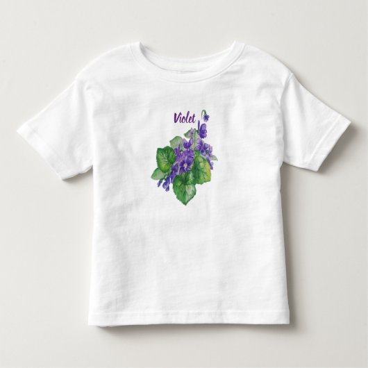 Waterverf Paarse Wild Violet Flower Art Custom Kinder Shirts (Voorkant)