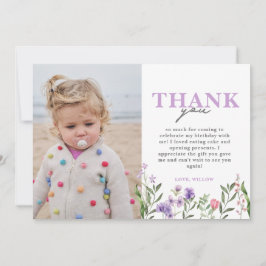 Waterverf Paarse wilde bloem Bedankkaart