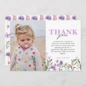 Waterverf Paarse wilde bloem Bedankkaart (Voorkant / Achterkant)