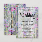 Waterverf paarse wilde bloem rustieke bruiloft kaart (Voorkant / Achterkant)