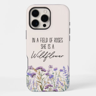 Waterverf Paarse Wilde Bloem Tuin Natuur Quote iPhone 16 Pro Max Hoesje