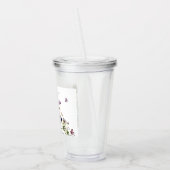 Waterverf Paarse wilde bloemen Acryl Drinkbeker (Links)