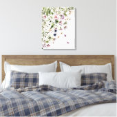 Waterverf Paarse Wilde Bloemen Canvas Afdruk (Insitu (Slaapkamer))