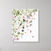 Waterverf Paarse wilde bloemen Canvas Afdruk (Voorkant)