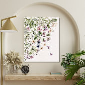 Waterverf Paarse wilde bloemen Canvas Afdruk