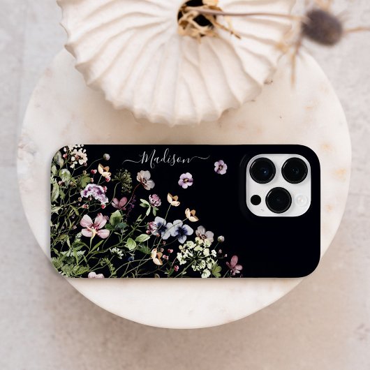 Waterverf Paarse wilde bloemen Case-Mate iPhone Case