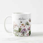 Waterverf Paarse wilde bloemen Koffiemok (Links)