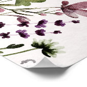 Waterverf Paarse Wilde Bloemen Muurkunst Poster (Hoek)