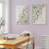 Waterverf Paarse Wilde Bloemen Muurkunst Poster
