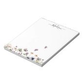 Waterverf Paarse wilde bloemen Notitieblok (Linkerzijde)