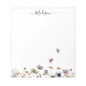 Waterverf Paarse wilde bloemen Notitieblok (Voorkant)