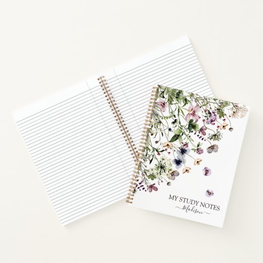 Waterverf Paarse wilde bloemen Notitieboek (Binnen)