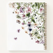 Waterverf Paarse wilde bloemen Notitieboek (Achterkant)