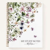 Waterverf Paarse wilde bloemen Notitieboek (Voorkant)