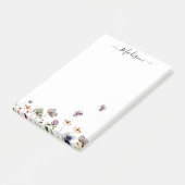 Waterverf Paarse wilde bloemen Post-it® Notes (Schuin)