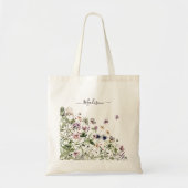 Waterverf Paarse wilde bloemen Tote Bag (Voorkant)