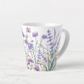 Waterverf Paarse Wilde Bloemenwei Latte Mok (Rechterhoek)