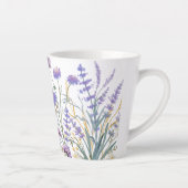 Waterverf Paarse Wilde Bloemenwei Latte Mok (Rechts)
