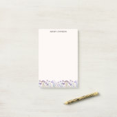 Waterverf Paarse Wilde Bloemenwei Post-it® Notes (Op bureau)
