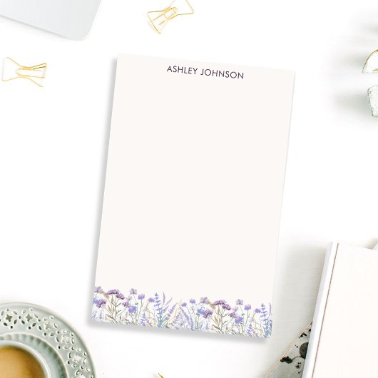 Waterverf Paarse Wilde Bloemenwei Post-it® Notes
