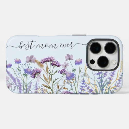Waterverf Paarse Wilde Bloemenweide Citaat Case-Mate iPhone Case (Achterkant (horizontaal))