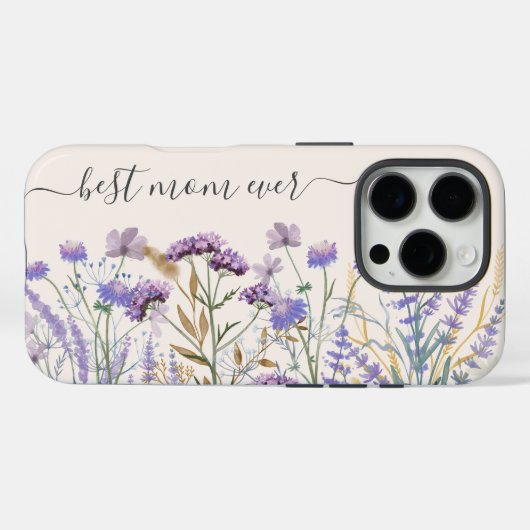 Waterverf Paarse Wilde Bloemenweide Citaat Case-Mate iPhone Case (Achterkant (horizontaal))