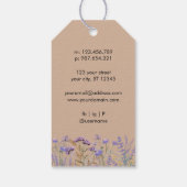 Waterverf Paarse Wildflower Artisan Product Hang Cadeaulabel (Achterkant)