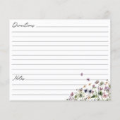 Waterverf Paarse Wildflower Floral Recept Kaart (Achterkant)