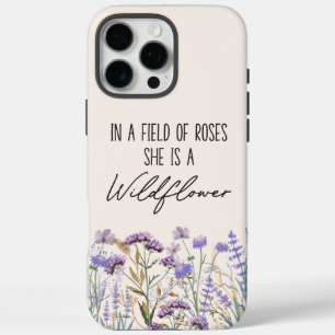 Waterverf Paarse Wildflower Garden Natuur Quote iPhone 16 Pro Max Hoesje