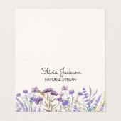 Waterverf Paarse Wildflower Meadow Gevouwen Visitekaartje (Buitenkant ongevouwen)