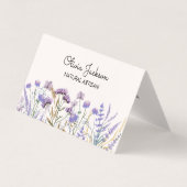 Waterverf Paarse Wildflower Meadow Gevouwen Visitekaartje (Voorkant)